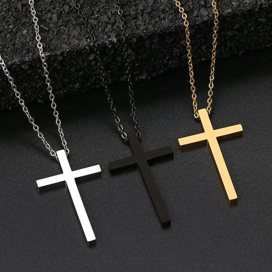 Sterling Silver Cross Pendant Necklace Women Men Girls Jewellery Gift