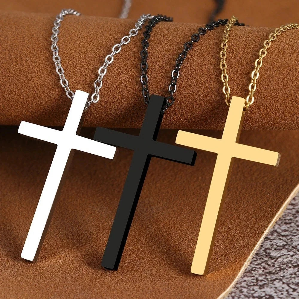 Sterling Silver Cross Pendant Necklace Women Men Girls Jewellery Gift