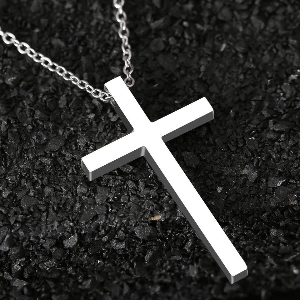 Sterling Silver Cross Pendant Necklace Women Men Girls Jewellery Gift